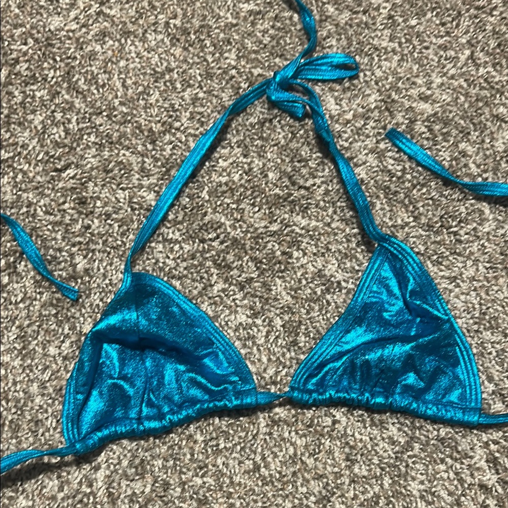 Blue Triangle Bikini Top